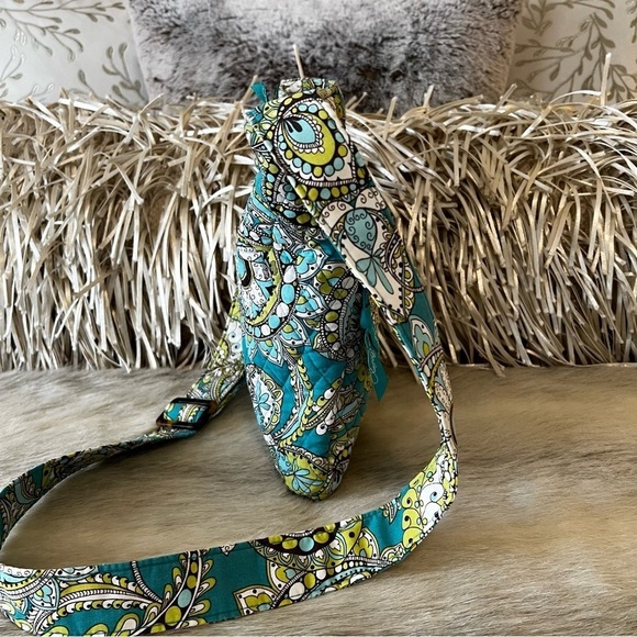 VERA BRADLEY Peacock Zipper Hipster Crossbody Y2K Green Turquoise Paisley 2007 - Picture 8 of 14